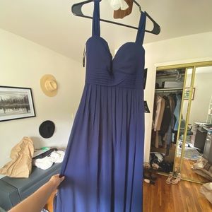 Navy blue wedding guest / bridesmaid dress